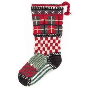 ✨BNWT - Lost Horizons Tartan Christmas Stocking – Knit Patchwork Plaid Design✨